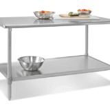 Stainless Steel Table with Shelves - Image 2